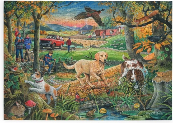 House of Puzzles Dogs on the Hunt – 500 Extra-Large-Piece Jigsaw Puzzle