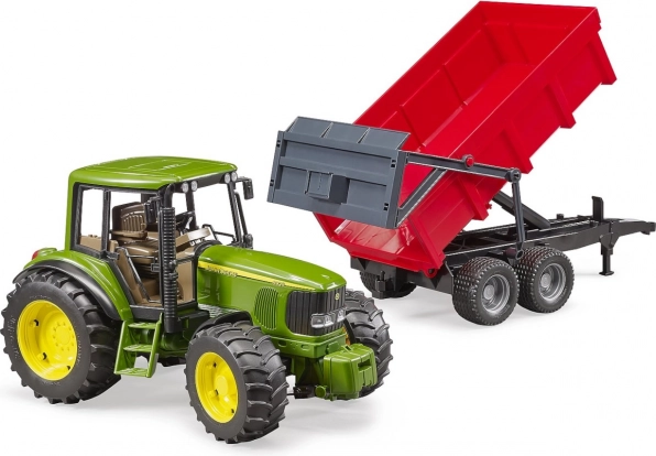 Bruder трактор John Deere със самосвално ремарке 1:16