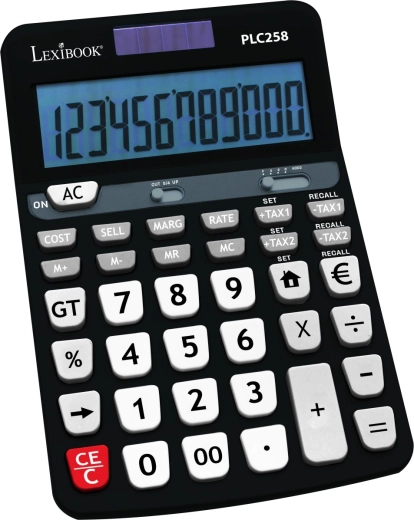 Lexibook multifunctional 12-digit desktop calculator with backlit display
