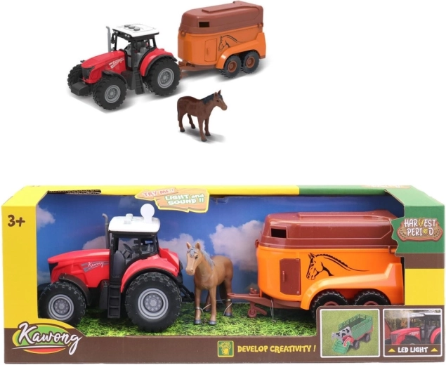 Electric tractor with horse trailer, 15 cm