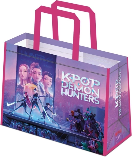 Еко чанта K-pop Demon Hunters с розови дръжки