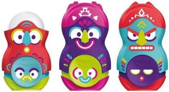 Maped Loopy Totem sharpener with eraser, assorted colors