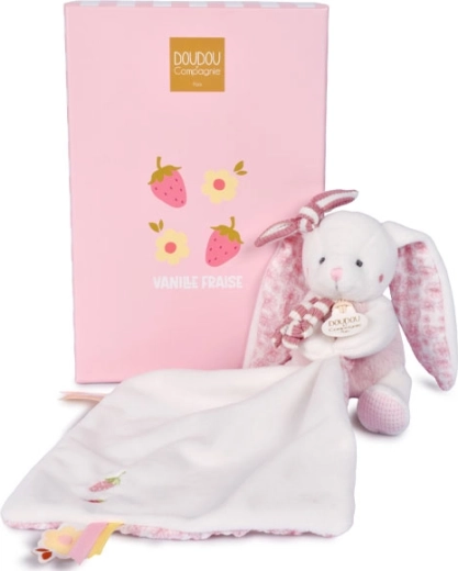 Doudou gift set plush bunny with blanket 10 cm, pink