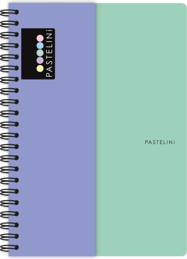A4 Wirebound Notebook PASTELINI green-purple