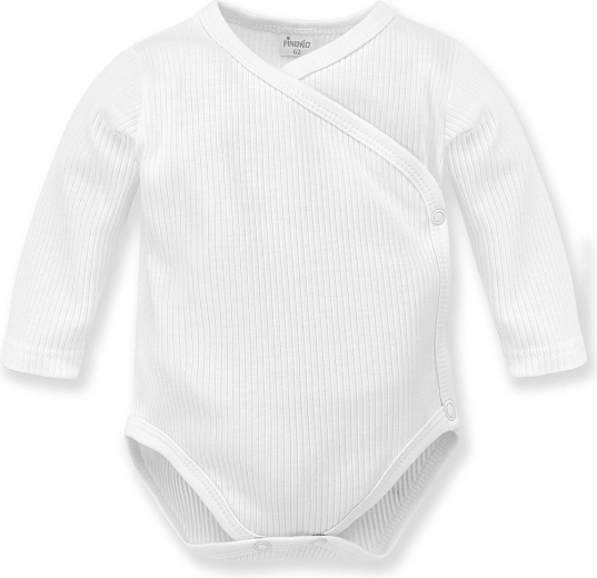 Pinokio Lovely Day wrap bodysuit with long sleeves, white, size 62