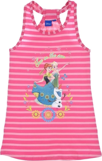 Детска рокля Disney Frozen в малинов цвят с райе