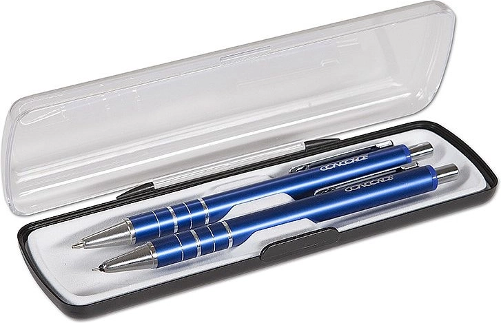 CONCORDE Ring ballpoint pen and mechanical pencil gift set – blue