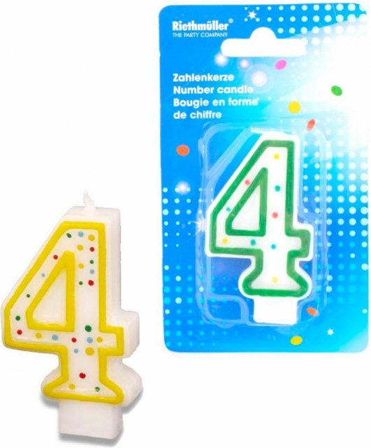 Тортова свещичка с цифра 4, 7,3 см