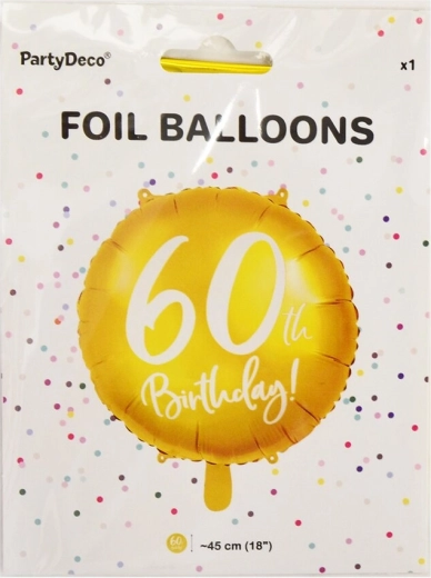 Gold foil balloon number 60, 45 cm