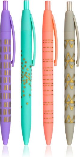 Set of printed ballpoint pens, mix, 4 pcs