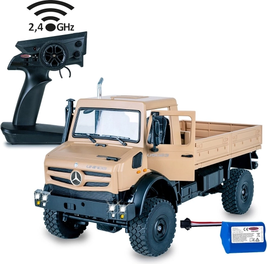 RC офроуд автомобил Mercedes-Benz Unimog U5023 1:14, бежов
