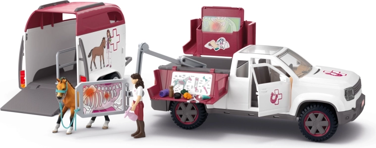 Schleich Horse Club мобилен ветеринар с ремарке