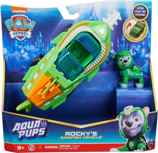 Paw Patrol Aqua Pups Rocky – подводно превозно средство трионориба с фигурка