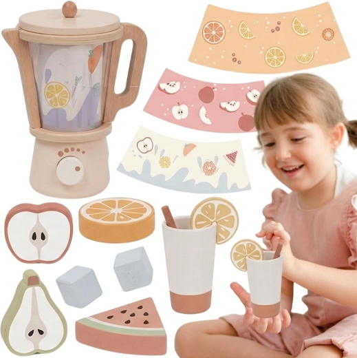 Tooky Toy дървен детски миксер с аксесоари (18 части)