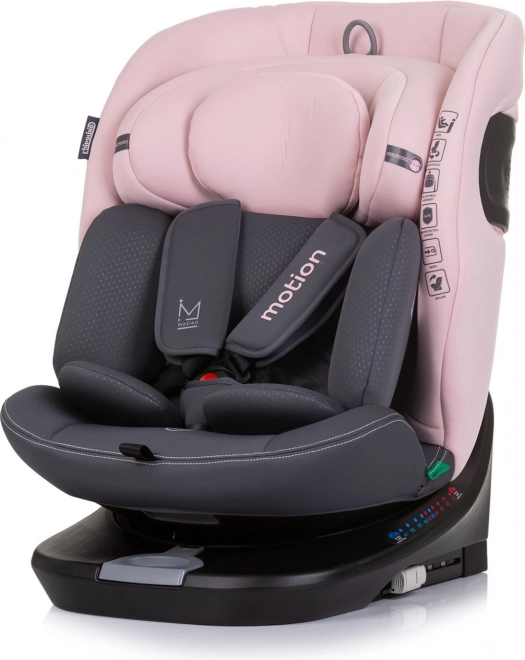 Детско столче за кола i-Size 40–150 см с ISOFIX и въртяща се база, Flamingo