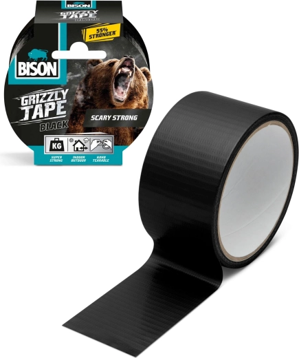Grizzly супер здрава армирана лепяща лента, черна, 10 м