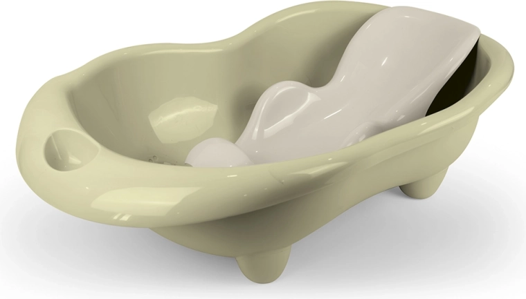 Baby bathtub with recliner Hippo, light green