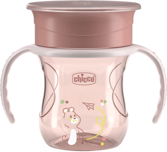 Чашка Chicco 360 Perfect X с дръжки, розова 200 мл, 12м+