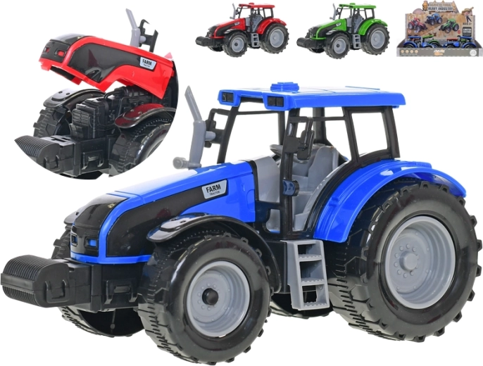 Plastic friction-powered tractor 20 cm