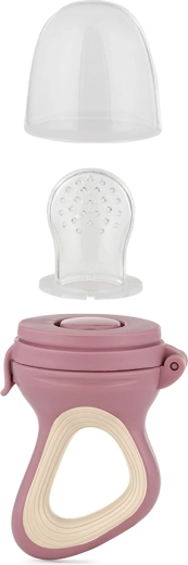 Petite&Mars силиконов биберон за хранене Fruzi rose & sand 6 м+