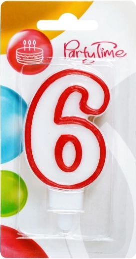 Birthday Candle Number 6 Red