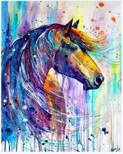NORIMPEX Paint by Numbers Abstract Horse 40 × 50 cm