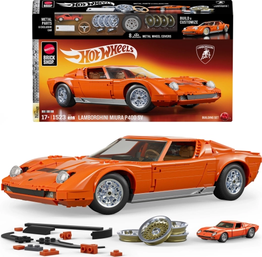 Mattel Brick Shop Hot Wheels Speed Series ’71 Lamborghini Miura P400 SV building set (1524 pieces)