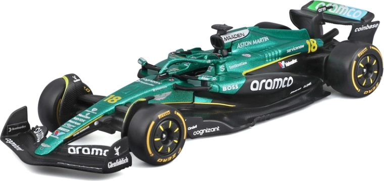 Модел на формула 1 Bburago Aston Martin AMR25 2025 #18 Lance Stroll 1:43
