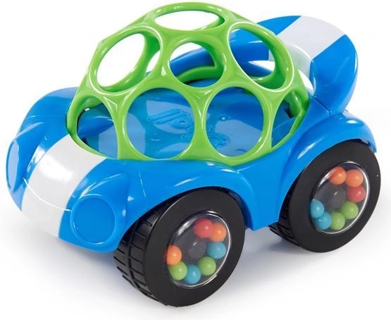 Oball Rattle & Roll rattle car, blue 3m+
