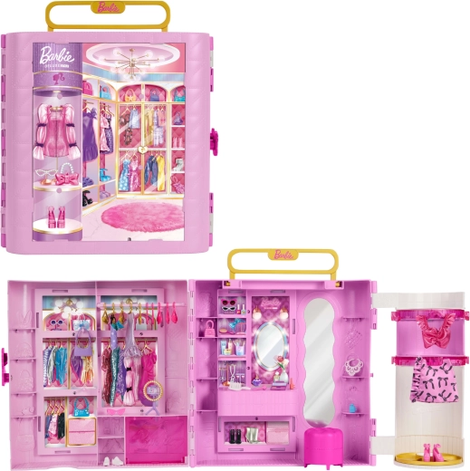 Mattel Barbie делукс гардероб за дрехи с тоалетка и аксесоари