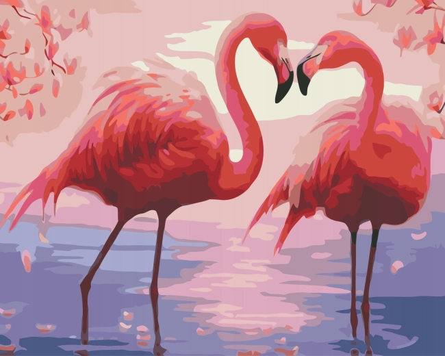 Norimpex Paint by Numbers Pink Flamingos 40 × 50 cm