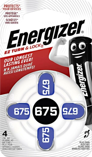 Button cell batteries for hearing aids 675, 1.4 V (4 pcs) Energizer