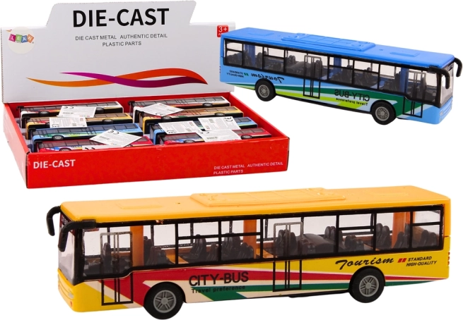 Metal city bus with friction drive 15 cm