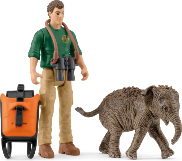 Schleich Pocket Set – Explorer on an Expedition with an Indian Elephant Calf