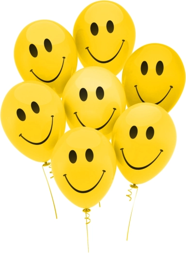 Set of Yellow Balloons with a Black Pattern