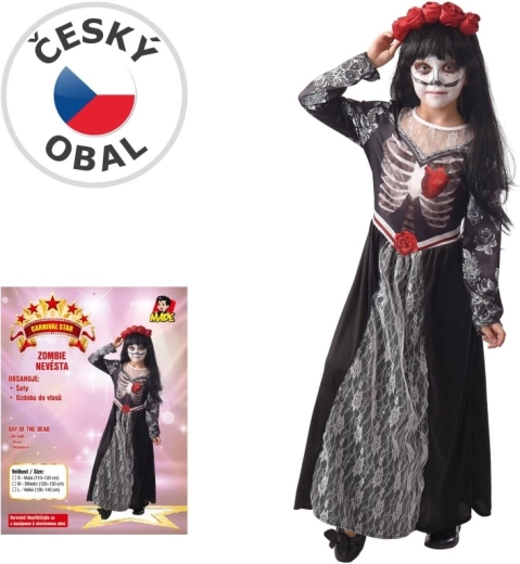 Children's zombie bride carnival costume, 120–130 cm