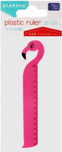 Flamingo-shaped ruler 15 cm Starpak - 1 piece