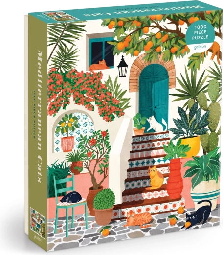 Galison Mediterranean Cats Puzzle, 1000 Pieces