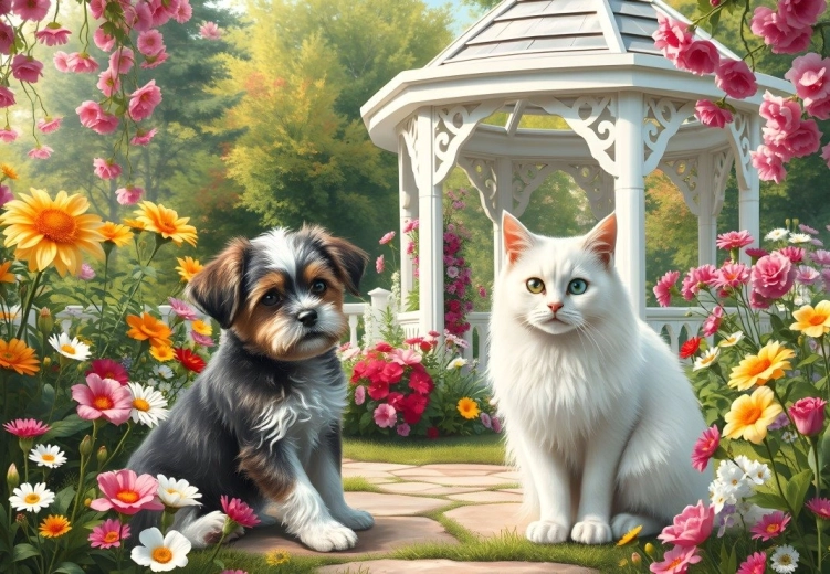 Bluebird puzzle Companions in the Garden 1000 pieces