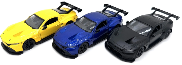Метален модел на автомобил Ford Mustang GT3 (2024) със светлини и звуци