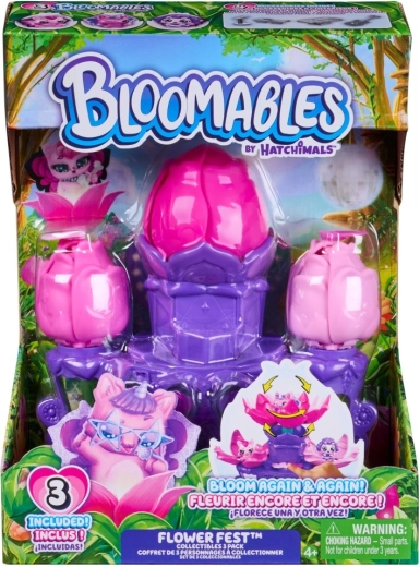 Hatchimals Bloomables цветен комплект за игра – 3 фигурки и подиум Flower Fest