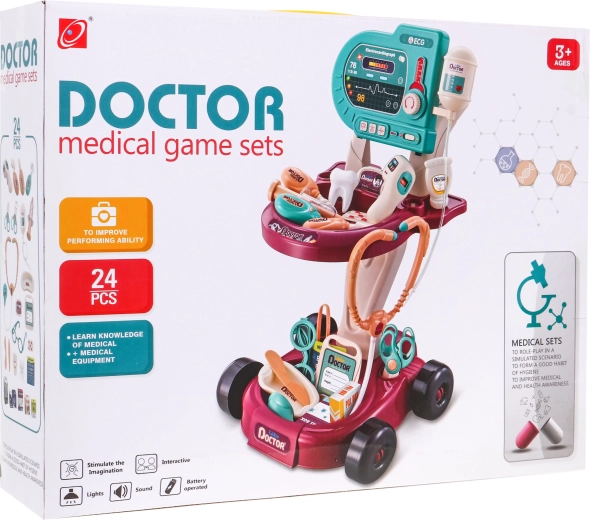 Children’s doctor trolley with table and ECG panel