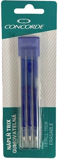 Пълнители за изтриваща се химикалка CONCORDE TRIX 0,7 mm, сини, 3 бр.