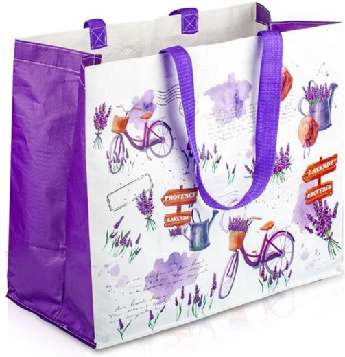 Lavender motif shopping bag 43 × 37 × 21.5 cm