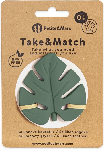 Petite&Mars silicone teether Take&Match misty green