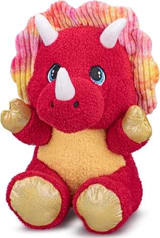 Plush Sitting Triceratops Red 16.5 cm
