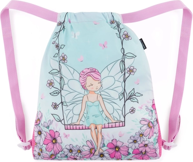 Bagmaster drawstring bag for slippers and gym clothes with a fairy
