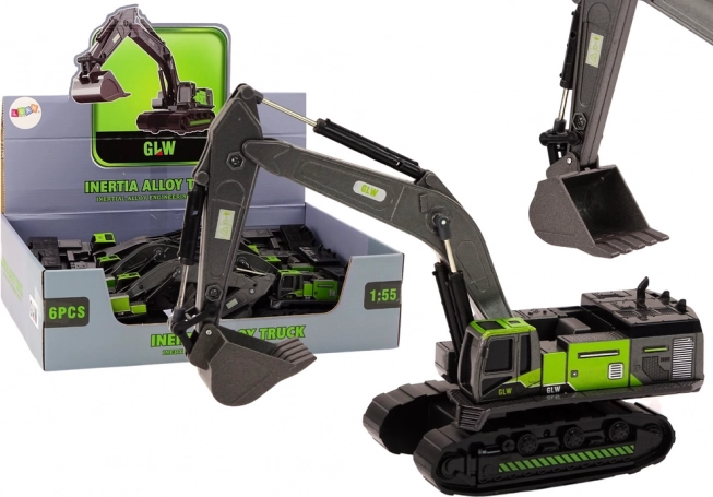 Metal Crawler Excavator 1:55 Black-Green