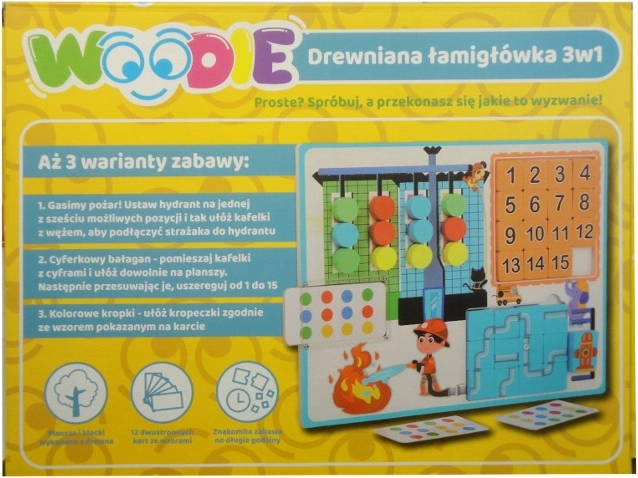 Дървена логическа игра 3в1 Woodie