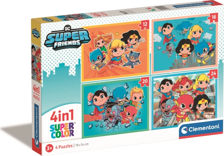 Пъзел 4 в 1 DC Super Friends Super Color